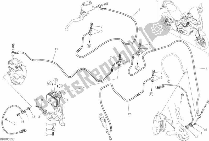 Wszystkie części do Uk? Ad Hamulcowy Abs Ducati Multistrada 950 SW USA 2018